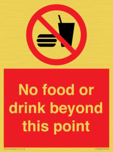No food or drink beyond this point